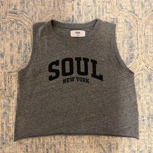 SoulCycle Gray Cropped Tank Top